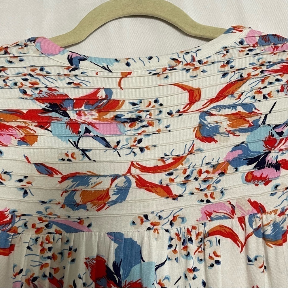 Anthropologie Meadow Rue Floral Print Ridge Yoke Flutter Sleeve Blouse - Picture 9 of 15